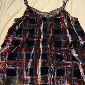 Velvet plaid top 4x